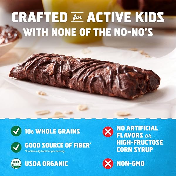 CLIF KID ZBAR – CHOCOLATE BROWNIE – SOFT BAKED WHOLE GRAIN SNACK BARS – USDA ORGANIC – NON-GMO – PLANT-BASED – 1.27 OZ. (18 PACK)