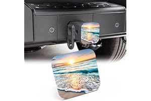 NITAHHHY Trailer Hitch Cover, Beautiful Sunrise Over Beach 2 Inch Hitch Plug Covers Hitch Cover Tube Rubber Towing, Square Receiver Plug Cap for Cars Suvs Trucks