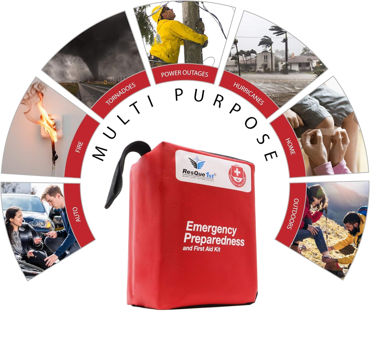 First Aid Complete Emergency Preparedness Kit for Office, Home, Dorm, Emergency, Survival, Camping Accessories, Hunting, Travel, Car or Automotive and Sports. 180 Pieces: Health & Personal Care