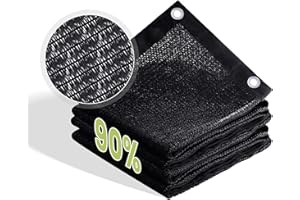 VOXBIN 90% Patio Shade Cloth, Outdoor Sun Shade Fabric with Grommets, UV Protection for Backyards, Chicken Coop, Greenhouse, Carport, Garden, Mesh Tarp 6×8 FT, Black