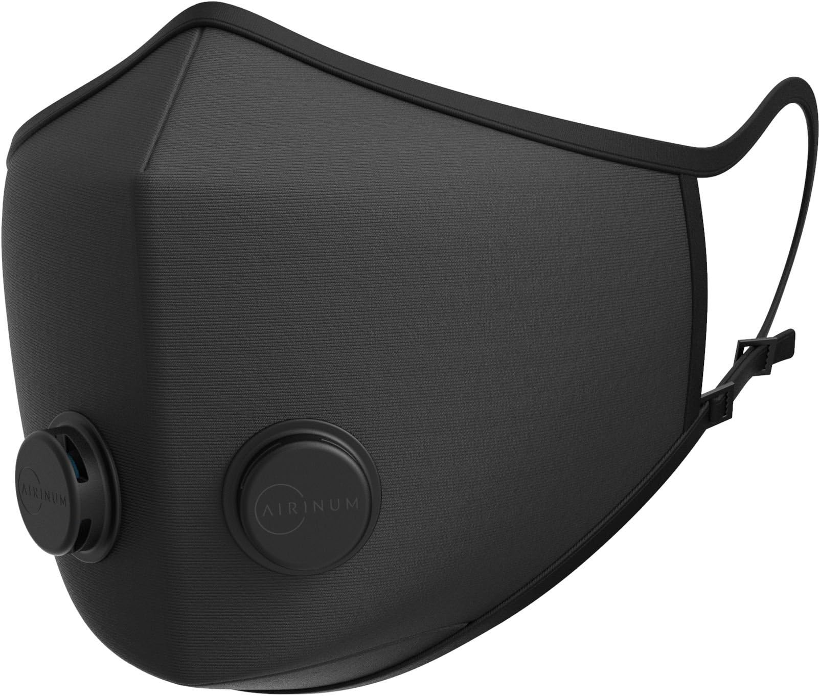 Airinum Urban Air Mask 1.0 – Solid Black M | Reusable & Adjustable Mask That Protects Against Air Pollution, PM2.5, Smog, Dust | for Outdoor Activities, Cycling, Travel