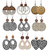 12 Pairs Teardrop Druse Crystal Drop Dangle Earrings for Women Cubic Zirconia Huggie Hoop Earring Jewelry Set Christmas Gifts