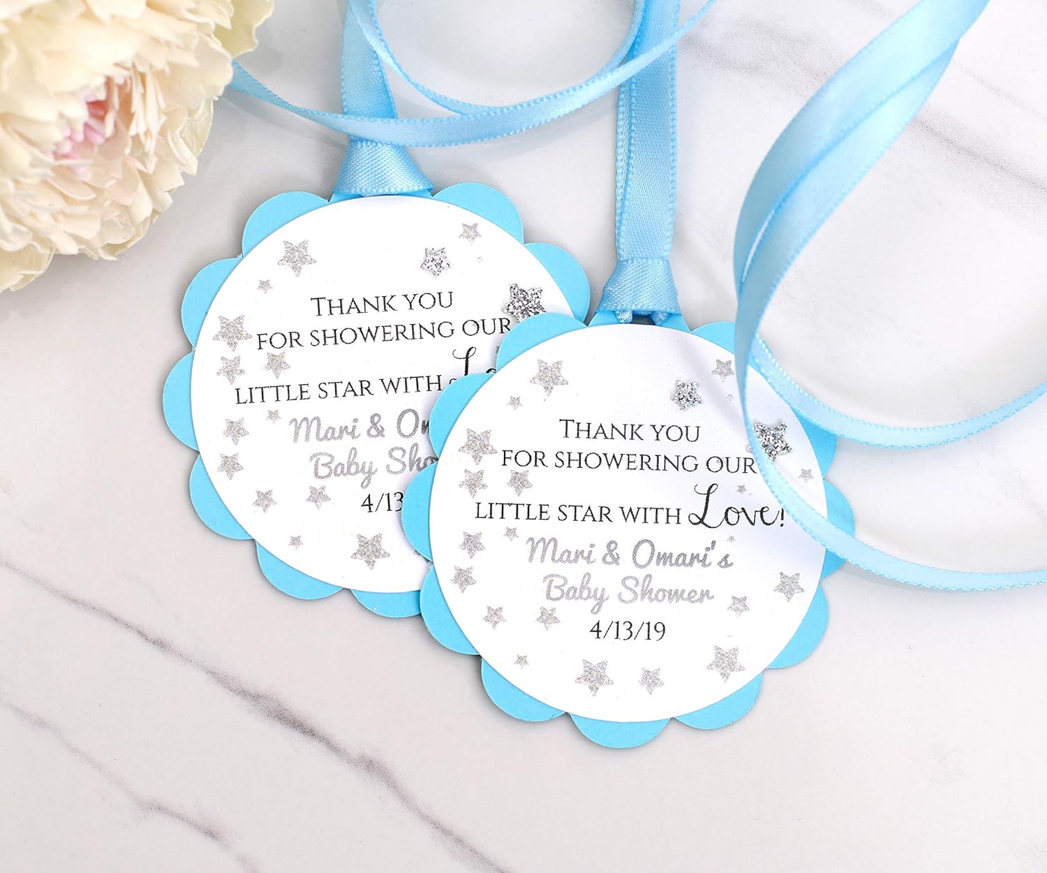 blue baby shower favors