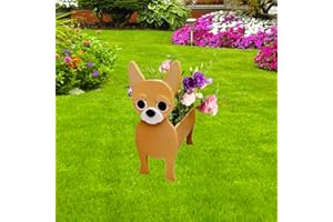 strolfay Chihuahua Dog Planter Plant Pots,Cute Garden Dog Flower Planter,Dog Planters Birthday Gifts for Women,Office,Indoor/Outdoor Decor(9.45 * 5.91 * 13.46in)