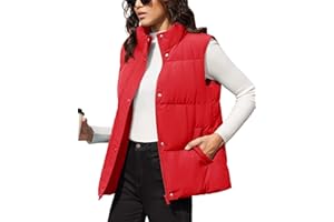 MAGCOMSEN Women's Puffer Down Vest Oversized Zip Up Outerwear Lightweight Winter Padded Gilet Jacket with Pockets