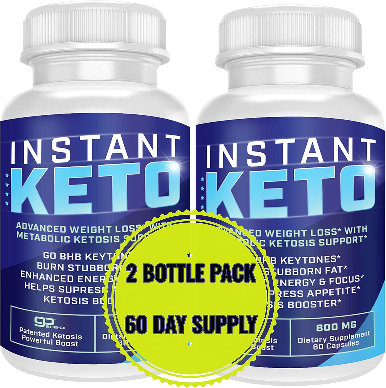 Instant Keto - Advanced Weight Loss with Metabolic Ketosis Support - 800MG - 120 Pills - 60 Day Supply