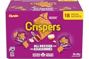CRISPERS, All Dressed Flavour, 18 Individually Wrapped Snack Packs, Bulk Lunch School Snacks, Value Pack, Is It a Chip or a C