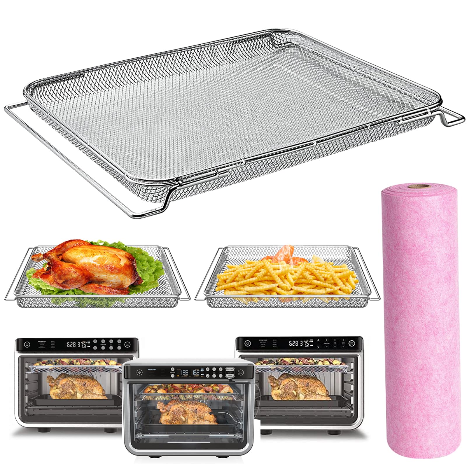 Replacement Air Fry Basket for Ninja Foodi DT251 Air Fryer Oven,Steel Air Fryer Basket for Ninja Foodi DT201,DT200,Accessories for Ninja Foodi 10-in-1 Smart XL Air Fry Oven