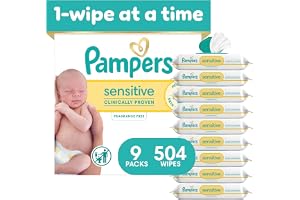 Pampers Sensitive Baby Wipes, Clinically Proven, Fragrance Free, Unscented, Water Based, Hypoallergenic, Multi-Use, Hand Wipe