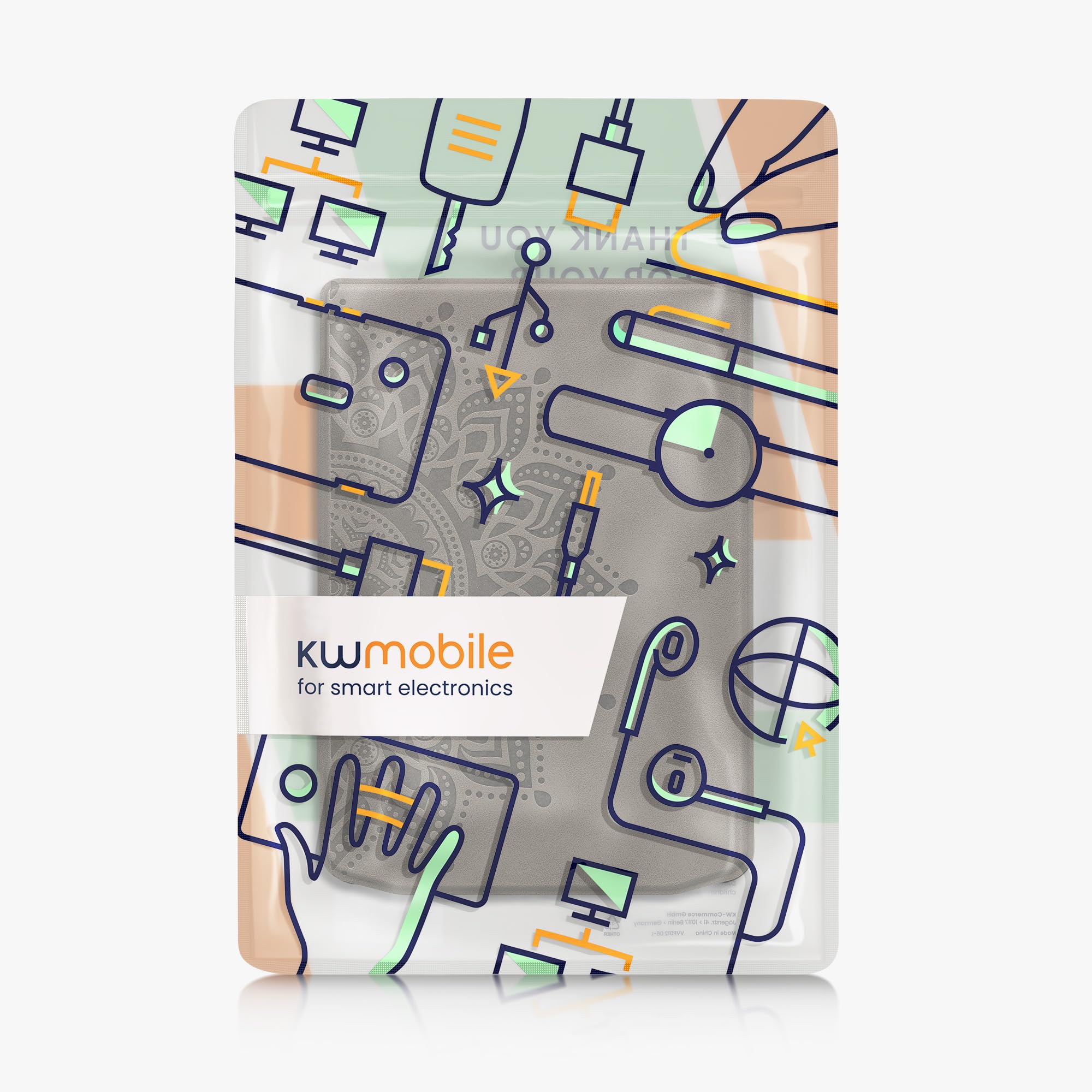 kwmobile Cover Compatible with Pocketbook Verse/Verse Pro/Verse Color/Vivlio Light/Light HD Cover - eReader Case - Rising Sun Grey