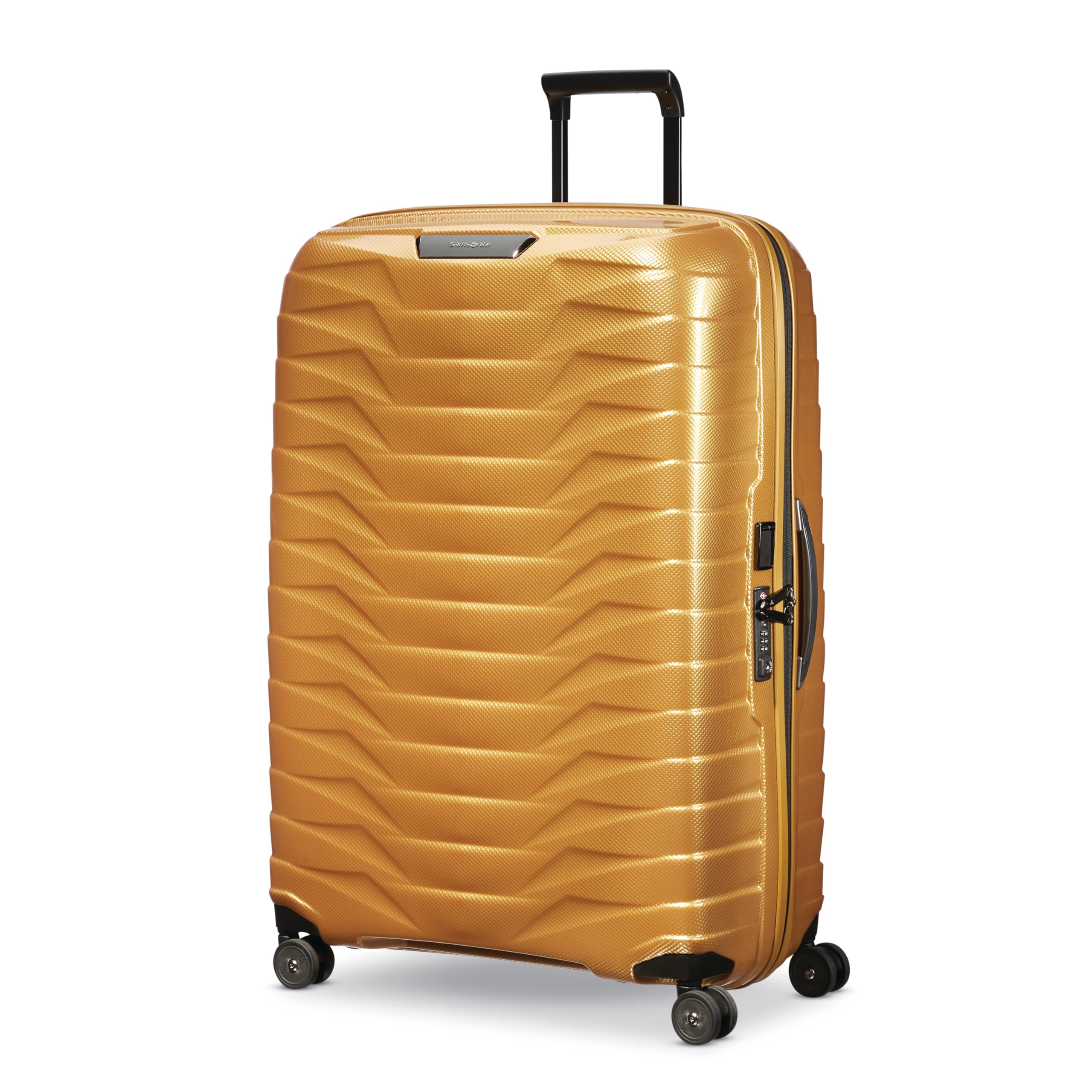 Samsonite Proxis X-Large Hardside Luggage with Dual Spinner Wheels – Innovative Roxkin™ Lightweight Shell With Ultimate Durability- Includes TSA Lock, Ergonomic Telescoping Handle – Honey Gold