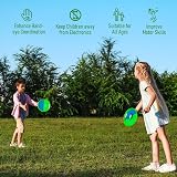 INPODAK Toss and Catch Ball Set Garden Games for Kids 3-8 6 Balls 6 Paddles view 7