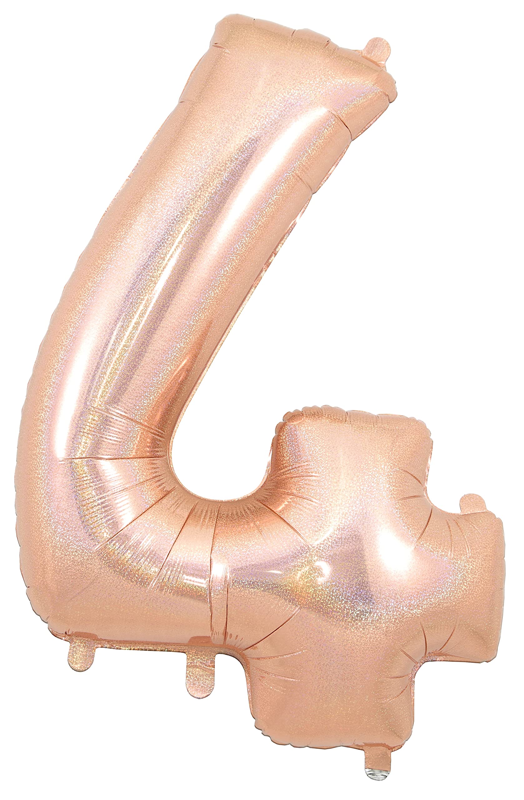 Oaktree 34" Number 4 Holographic Rose Gold Foil Balloon - 604643