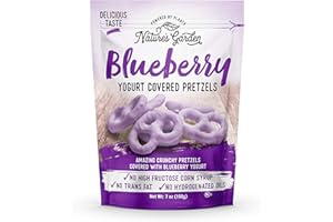 Nature's Garden Blueberry Yogurt Covered Pretzels, No Trans Fat, Indulgent Snack, Flavored Pretzels – 7 Oz Bag (Pack of 1)