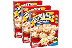 Bagel Bites Frozen Bites Three Cheese Party Size Pizza Snacks - Mozzarella, Cheddar & Monterey Jack cheese and Ready Set Gourmet Donate A Meal Program - 3 Pack (31.1oz/40ct), Total 120 Pizza Bites