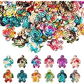 YBEATY 70 Pcs Sea Turtle Beads Synthetic Colorful Dyed Natural Charms Turquoise Tortoise Loose Spacer Bead Ocean Animal Gemstone Supplies for DIY Crafts Jewelry Necklace Earring Bracelet Making