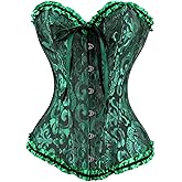 JoyPeak Corset Tops for Women,Lace Bustier Corset Lingerie top,Renaissance Overbust Corset Push Up Bodysuit