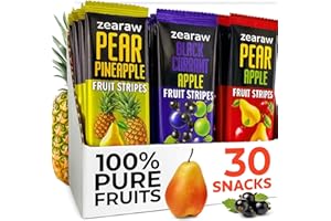 BE STILL FARMS ZEARAW Healthy Fruit Snacks for Adults and Kids – 30 Fruit Leather with Dried Apple-Pear, Black Currant, Pineapple – Vegan Low-Carb Variety Pack Strips for Kids – Sugar Free Bars