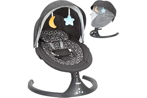 NAPEI Baby Swing for Infants to Toddler,Electric Portable Baby Swing and Bouncer,Bluetooth Infant Swing for Newborn with Remote Control,10 Music,5 Speed,3 Seat Position,Baby Rocker for Baby 0-9 Month