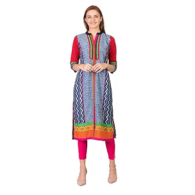 SABHYATA للنساء كورتا 100٪ قطن نقي كورتي النساء سترة عارضة طويلة متعددة الألوان فستان