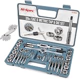Hi-Spec 39pc Imperial SAE & Metric Tap & Die Set with Wrenches & Gauge