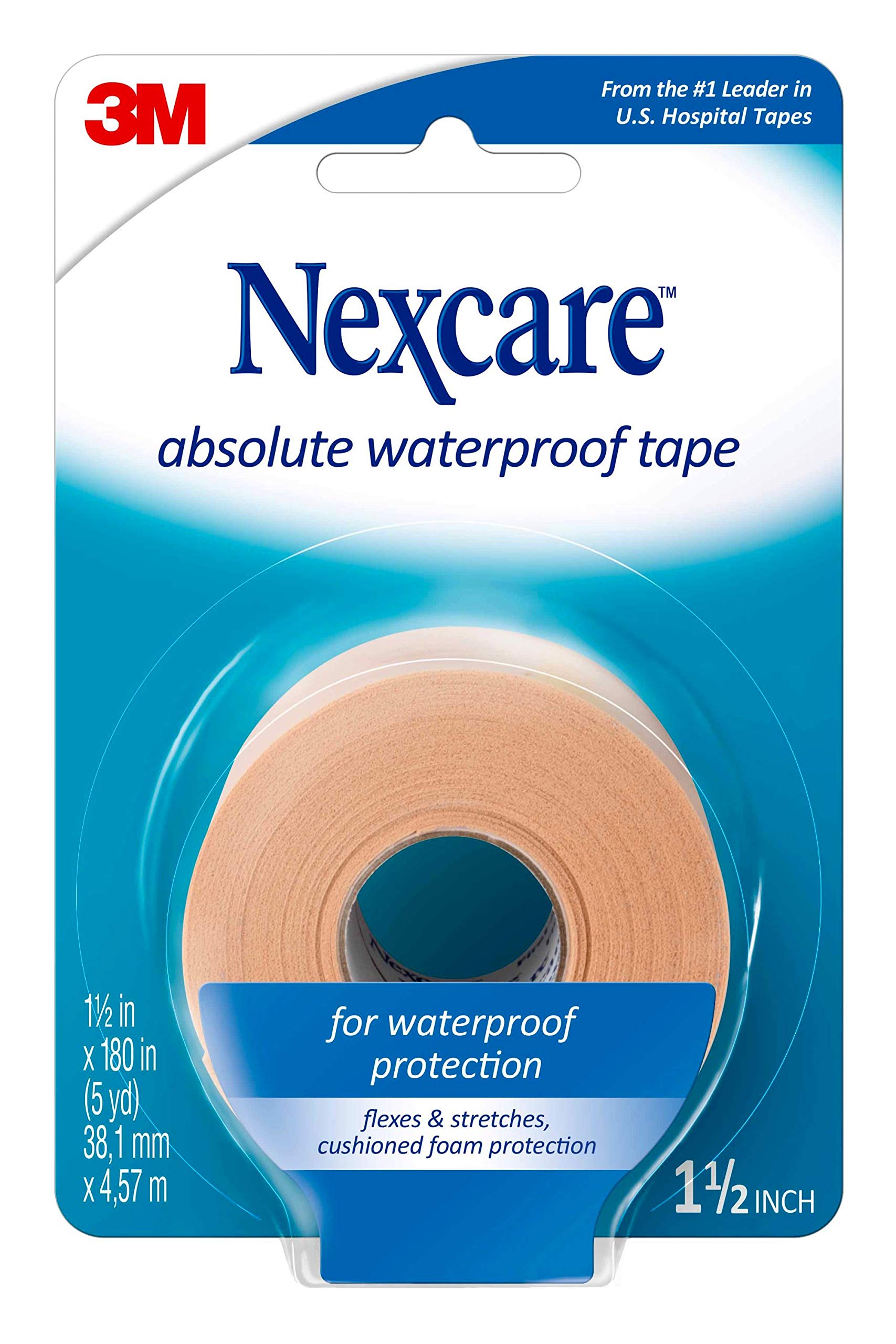 Nexcare Absolute Waterproof Wide Tape 1.5' X 5 Yards, 1 Ct Packages