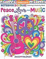 Notebook Doodles Peace, Love, and Music: Color