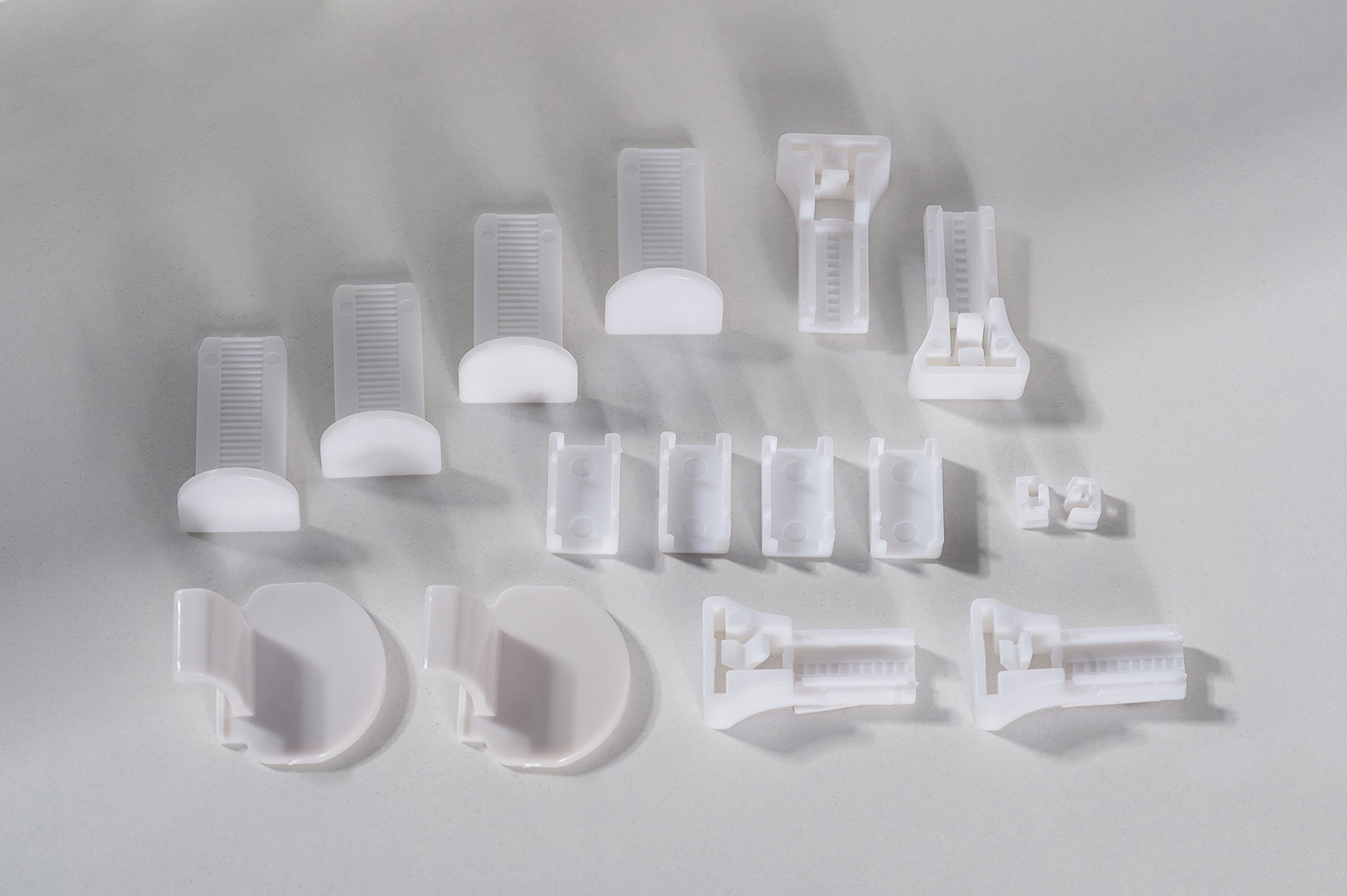 K-home Lucera.01.SB Clamp Bracket and Mounting Kit for Clamp fix Pleated Blinds, Plastic 3.5 x 2 x 4 cm White