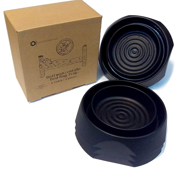 Bettwanzenfalle und Bettwanzenbarriere 4er-Set I 100% Chemikalien- und Pestizidfrei, halten Sie ihr Bett bettwanzenfrei I Bet