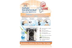 TUBSHROOM SinkShroom Chrome Edition Revolutionary Bathroom Sink Drain Protector Hair Catcher, Strainer, Snare, Black