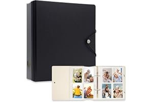 ABLUS A5 Kpop Photocard Binder, 2 Ring Binder Photo Album for Fujifilm Instax Mini Camera Polaroid Printer Photo Film, 2x3 inch Kpop Photocard Holder Book with 25 Pages 4 Pocket (Black)