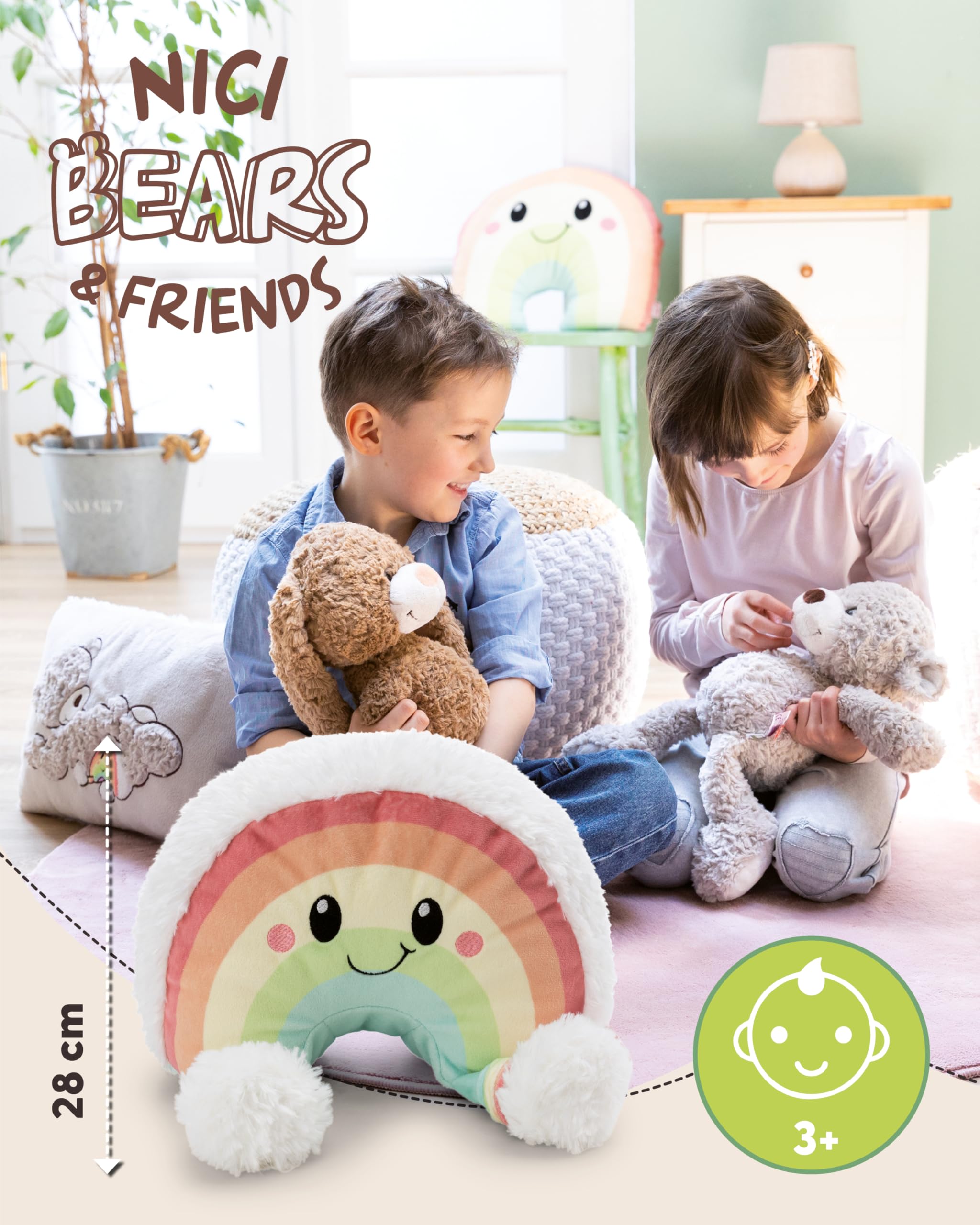 NICI Kuschelfigur Regenbogen Nibsi 28cm - bunt - Weiche Plüschfigur – niedlicher, Flauschiger Regenbogen zum Kuscheln & Spielen, für Kinder & Erwachsene – tolle Geschenkidee | 62317 2