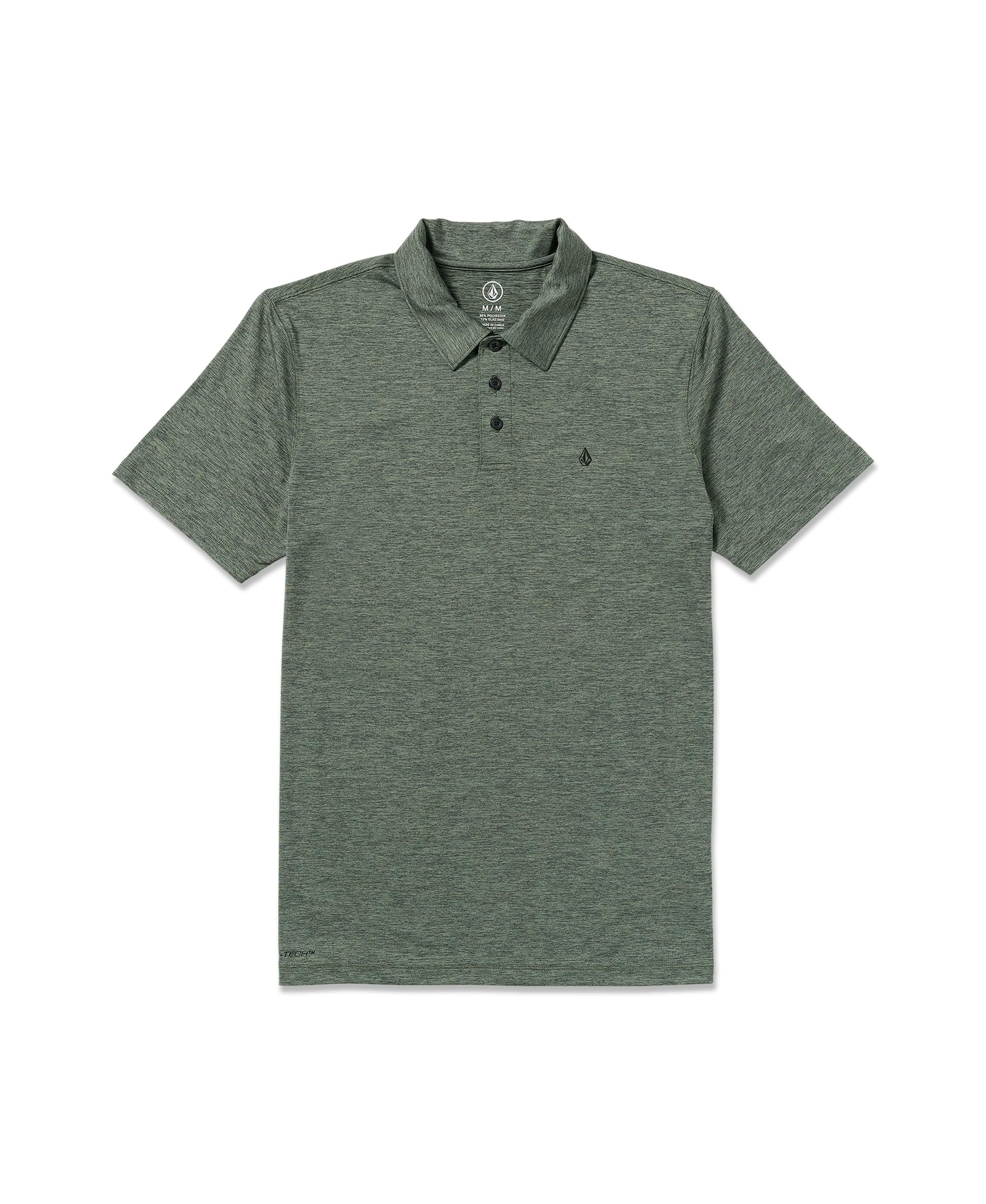 Volcom Men’s Hazard Performance Short Sleeve Lightweight Golf Polo, Light Olive, Large