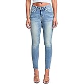 YMI Womens YMI Jeans Women's Wannabettabutt Mid Rise Embroidered Skinny Jean
