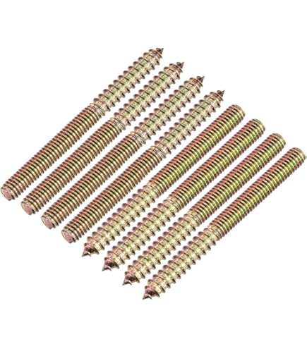 Uxcell 5/16-18x2-1/4" Hanger Bolts, 8pcs Double Ended Screws Wood Dowel