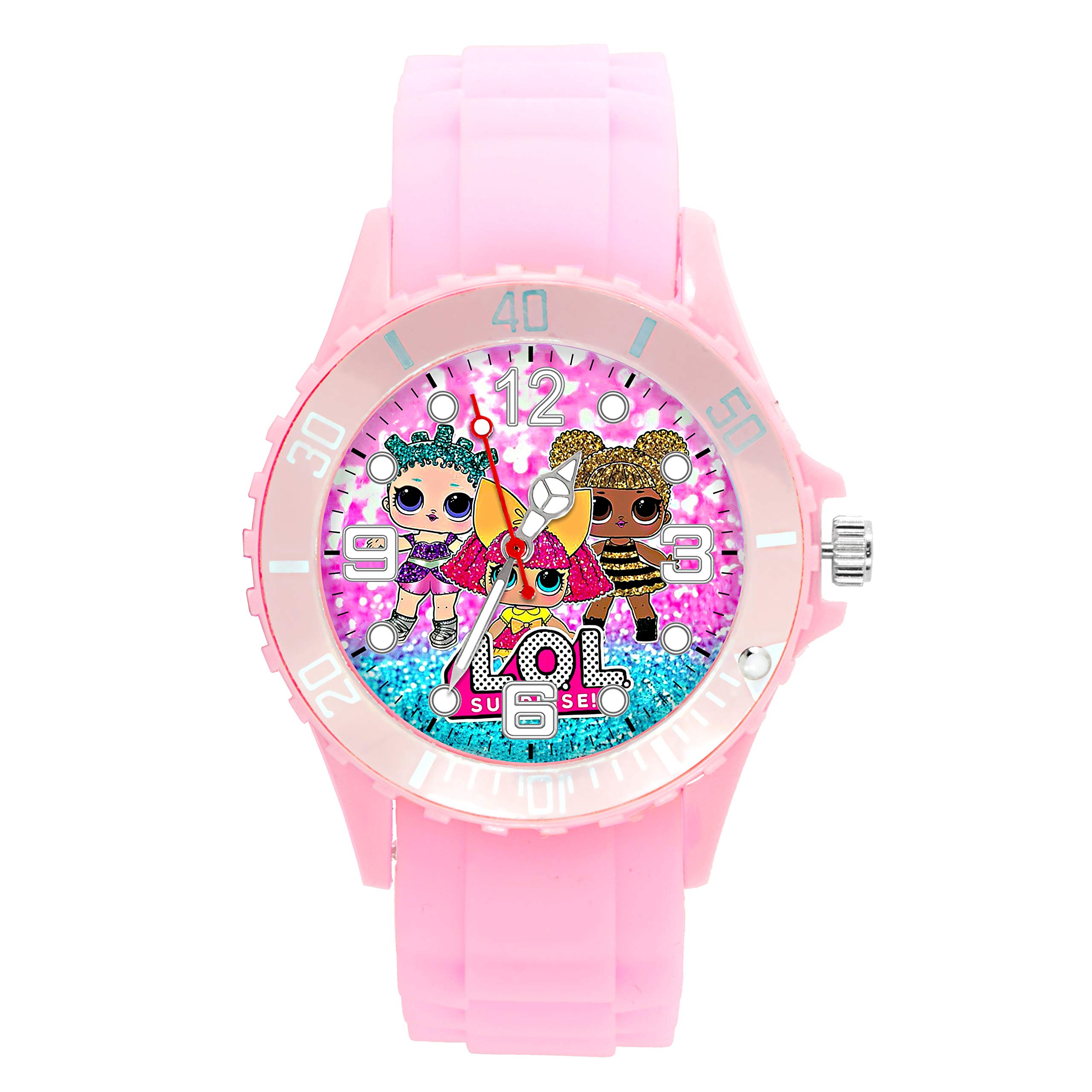 TAPORT Silicone Pink Round Watch for Dolls Fans E1