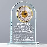 Movdyka Gifts for Wife from Husband Unique - Crystal Clock Engraved Personalized Gifts for My Lover Who Has Everything - Birthday Anniversary Wedding Present Ideas for Wife