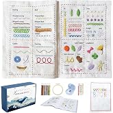 Stitch Book Kit, Embroidery Stitch Book for Beginners, DIY Portable Stitch Guide with Step-by-Step Instructions, Handmade Embroidery Learning Book with Basic Sewing Tools Kit