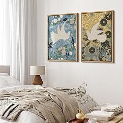 MUDECOR Framed Canvas Print Wall Art Set White