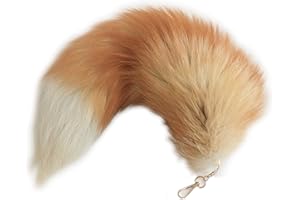 Fosrion Super Huge and Fluffy Real Fox Tail Fur Keychain Pendant – Halloween Cosplay and Stylish Handbag Accessory