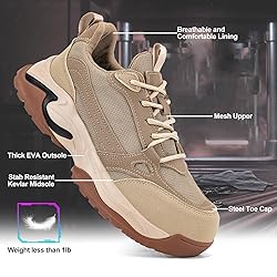 Steel Toe Shoes for Women Men Wide Non Slip
