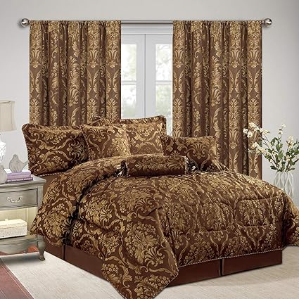 As Imperial Rooms Jacquard 7 Piece Floral Bedding With Matching