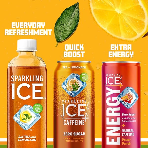 SPARKLING ICE TEA + LEMONADE SPARKLING WATER, ZERO SUGAR FLAVORED WATER, WITH VITAMINS AND ANTIOXIDANTS, LOW CALORIE BEVERAGE, 17 FL OZ BOTTLES (PACK OF 12)