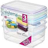 Sistema Food Storage, Polypropylene Assorted, 1L x 3