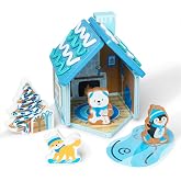 Melissa &amp; Doug Winter Frost Wooden Gingerbread House Play Set for Boys and Girls 3+