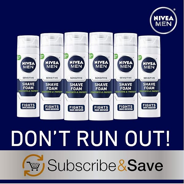 NIVEA MEN SENSITIVE SHAVE FOAM WITH VITAMIN E, SOOTHING CHAMOMILE AND WITCH HAZEL EXTRACTS, 7 OZ CAN (PACK OF 1)