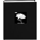 Fabric Frame Cover Photo Album 200 Pockets Hold 5x7 Photos, Deep Black