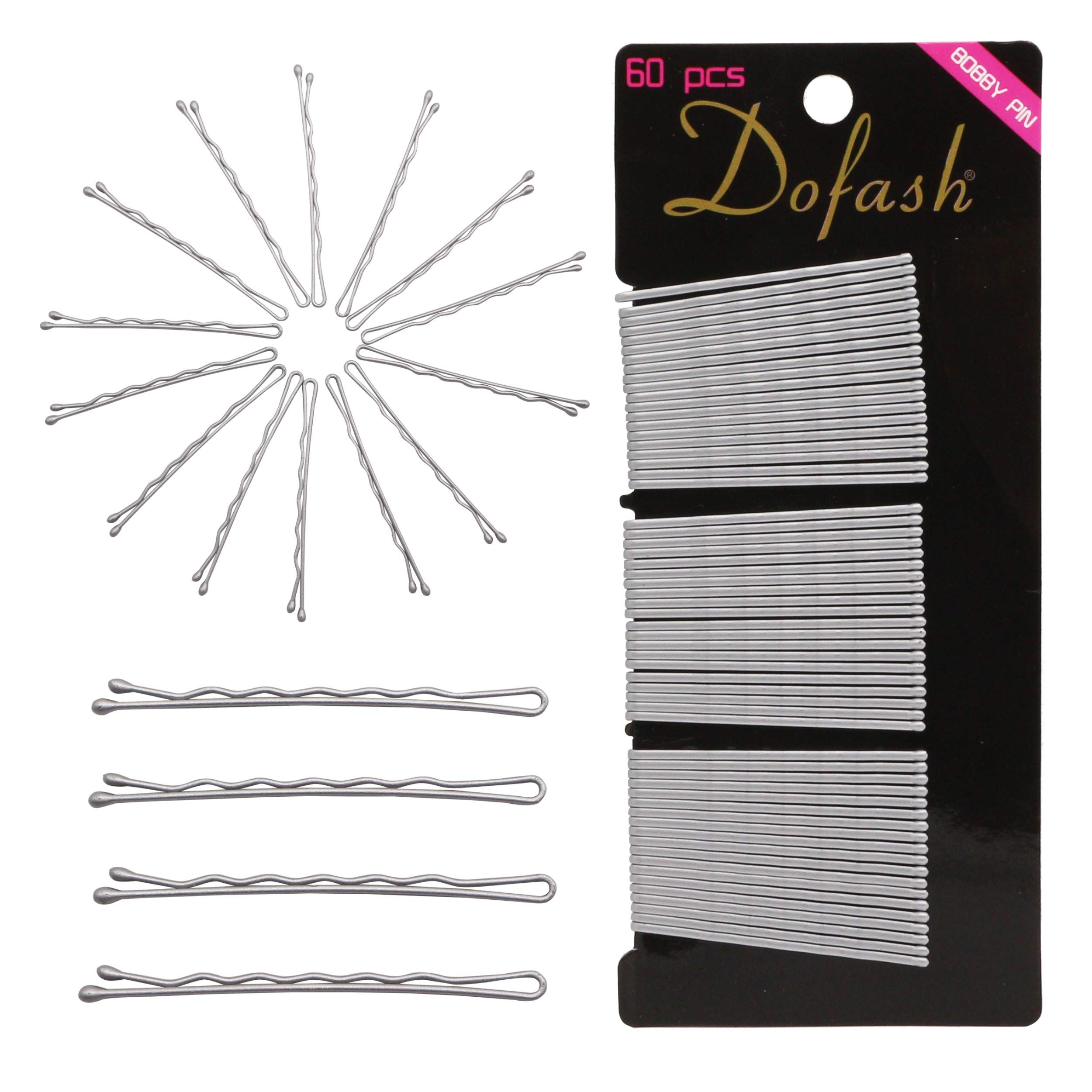 Dofash 60Pcs Wavy Bobby Pins 5CM/2IN Silver Hair Pins Decorative Hairpins Hair Accessories for Women Girls Gray Hair（Silver Grey）