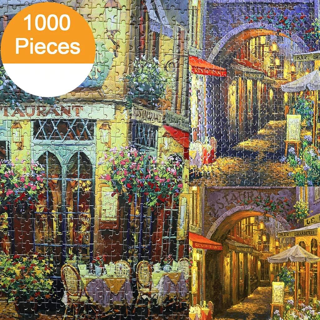 Amazon パズル 1000ピース ジグソーパズル 花咲く街 木製パズル 外国 風景 知育 Puzzle 38 X 52 Cm ジグソーパズル おもちゃ