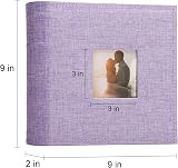 Vienrose Photo Album 200 Pockets Linen Cover 6x4 15x10 cm Purple view 2
